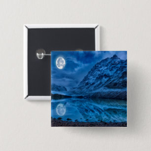 Mystical lunar midnight 15 cm square badge