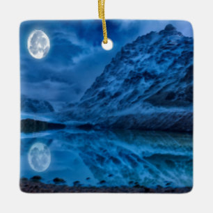 Mystical lunar midnight ceramic ornament