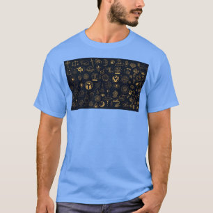 Mystical Magic and Esoteric Elements Pattern  T-Shirt