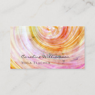 Mystical Magic Blush Pink Shell Yoga Teacher Business Card