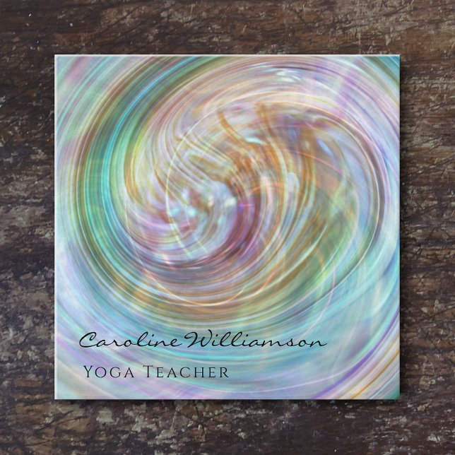 Mystical Magic Shell Yoga Teacher Square Business Card (Creator Uploaded)