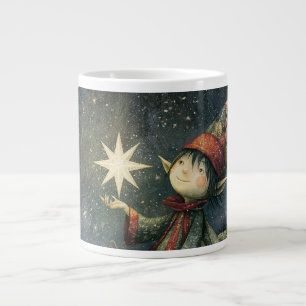 Mystical Magical Elf with a Bright Star Large Coffee Mug