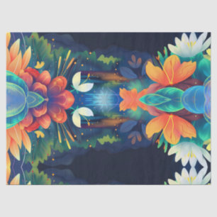 mystical magical landscape flowers tissue paper