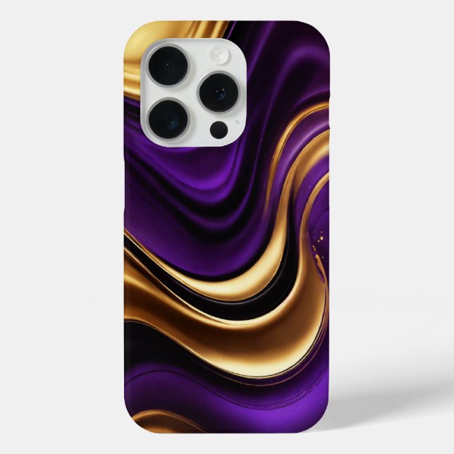 Mystical Marble: Gold & Purple Fusion Case-Mate iPhone Case (Back)
