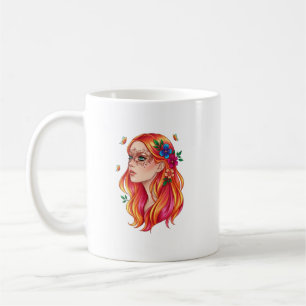 Mystical Masquerade Girl Art Mug - 