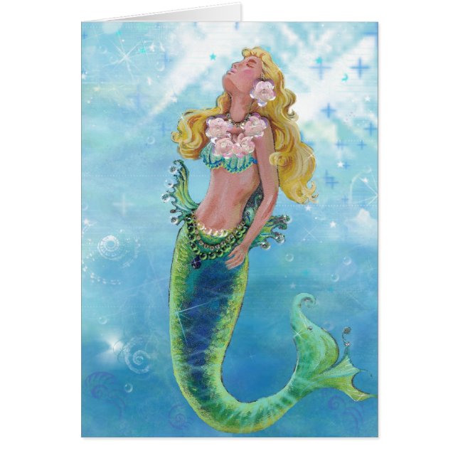 Mystical Mermaid Card Greeting Invitation (Front)