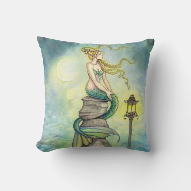 Mystical Mermaid Fantasy Art Pillow (Front)