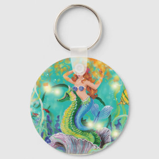 Mystical Mermaid n Seahorse Keychain