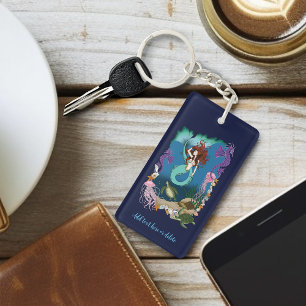 Mystical Mermaid Ocean Fantasy Blue Sea-Life Key Ring
