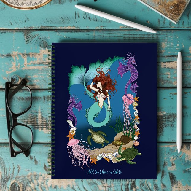 Mystical Mermaid Ocean Fantasy Blue Sea-Life Notebook (Creator Uploaded)
