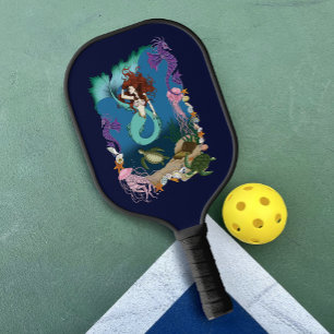 Mystical Mermaid Ocean Fantasy Blue Sea-Life Pickleball Paddle