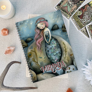 Mystical Mermaid & Sea Shore Beach Oracle Custom Notebook
