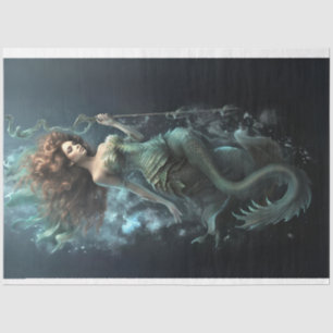 Mystical Mermaid Seahorse Under the Sea Decoupage Tissue Paper