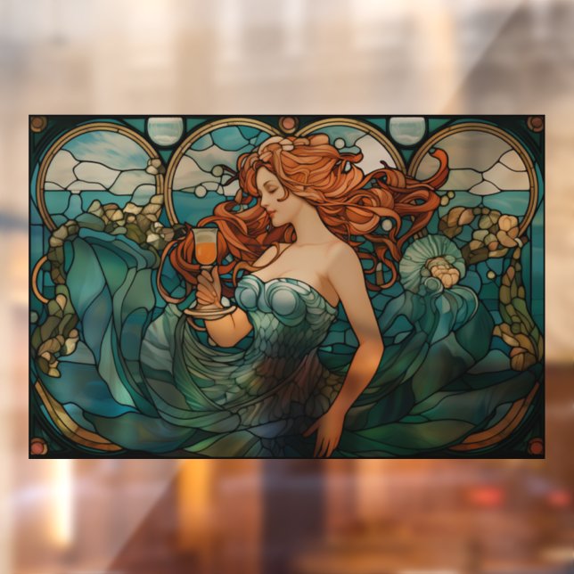 Mystical Mermaid Stained Glass Window Cling (Sheet 2)