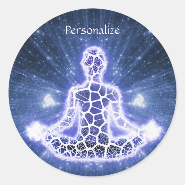 Mystical Metaphysical Meditation Personalise Classic Round Sticker (Front)