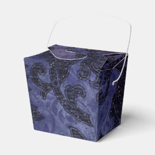 Mystical Midnight Sky Purple and Black Damask Favour Box