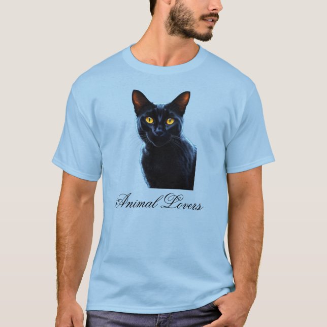 Mystical Moments with our Magical Black Cat Design T-Shirt (Front)
