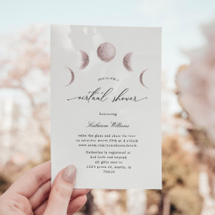 Mystical Moon Blush Virtual Baby Shower Invitation