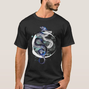 Mystical Moon Crystals Snake Moon Phases Crystals T-Shirt