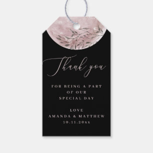 Mystical moon. Elegant black wedding thank you Gift Tags
