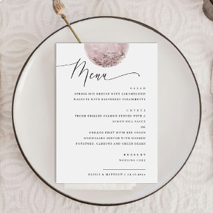 Mystical moon. Elegant delicate script wedding  Menu