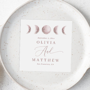 Mystical moon. Elegant delicate script wedding Napkin