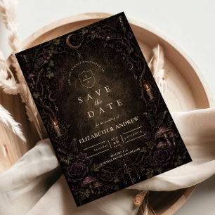 Mystical Moon Goth Forest Wedding Save The Date