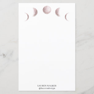mystical moon phases blush pink monogram