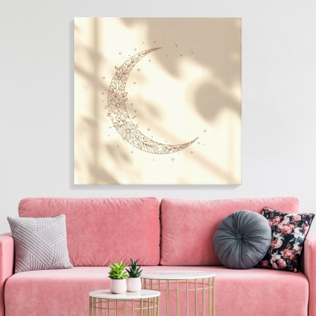 Mystical Moon Wall Art | Celestial Night Sky  (Insitu(LivingRoom))