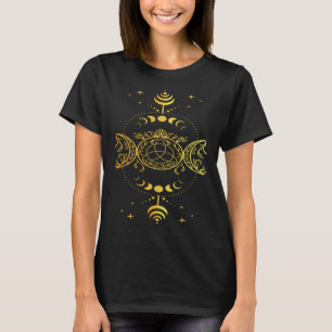 Mystical Moon Witchy Celestial Crescent Lunar Aest T-Shirt