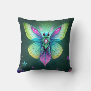 Mystical Moonlit Fairy in a Enchanted Garden Cushion