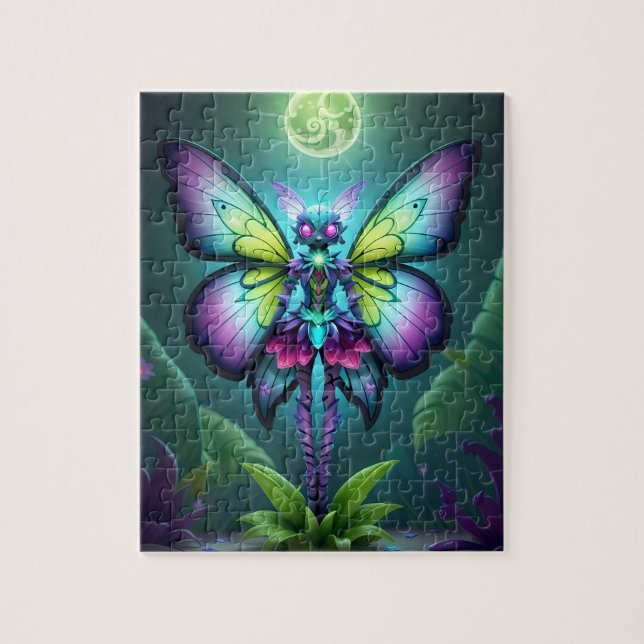 Mystical Moonlit Fairy in a Enchanted Garden Jigsaw Puzzle (Vertical)