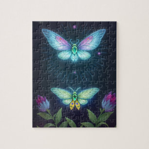 Mystical Moonlit Fairy in a Enchanted Garden Jigsaw Puzzle