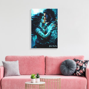 Mystical Moonlit Lovers Fantasy Romance Canvas Print