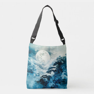 Mystical Moonlit Mountain Landscape Crossbody Bag