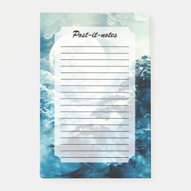 Mystical Moonlit Mountain Landscape Post-it Notes (Front)