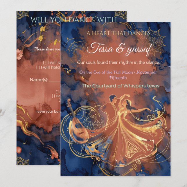 Mystical Moonlit Wedding  Invitation (Front/Back)