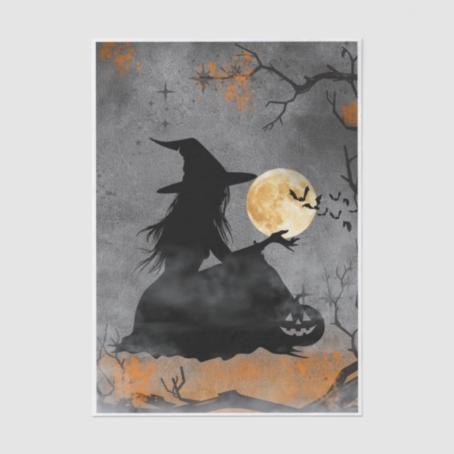 Mystical Moonlit Witch  Tissue Paper (Front)