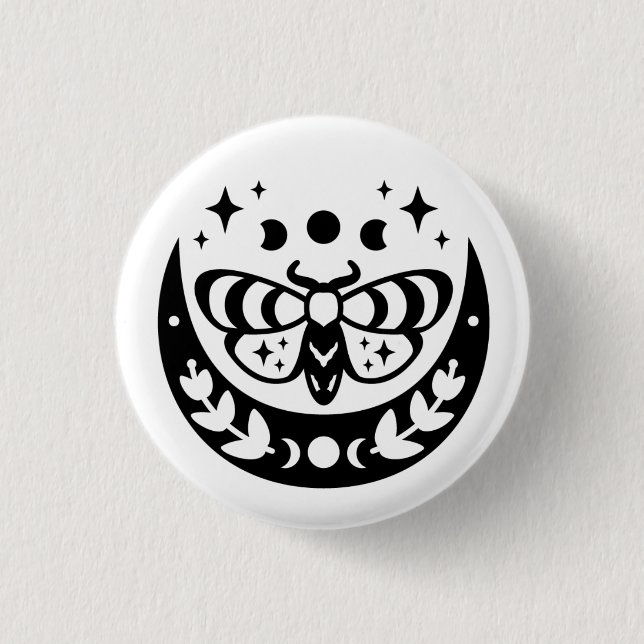 Mystical Moth  3 Cm Round Badge (Front)