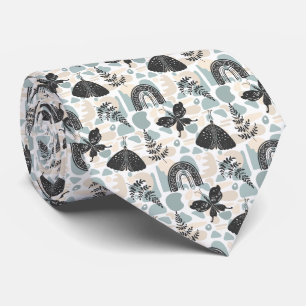 Mystical Moth Butterfly Pattern Tie
