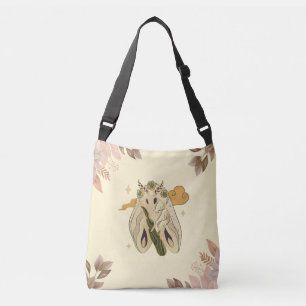 Mystical Moth Floral Nature Crossbody Bag