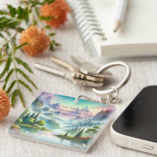 Mystical Mountains & Quote Key Ring (Front Right)