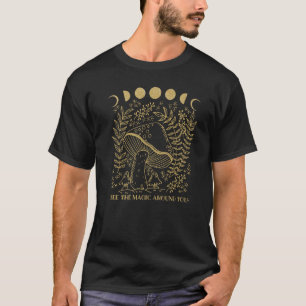Mystical Mushroom Cottagecore Goblincore Magic Moo T-Shirt