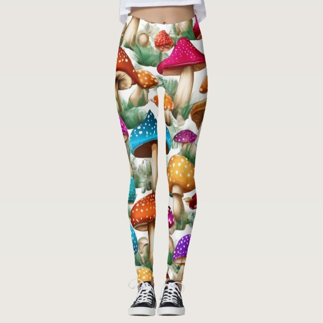 Mystical Mushroom Garden Leggings (Front)