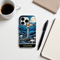 Mystical Mushroom Moonlit Forest Night