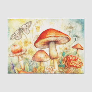 Mystical Mushrooms and Graceful Moth Decoupage Tissue Paper