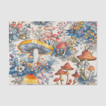 Mystical Mushrooms in Toile De Jouy
