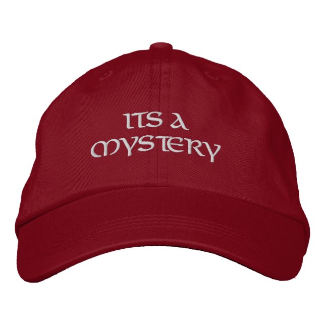 Mystical Mystery Quote Fun Red Embroidered Hat (Front)