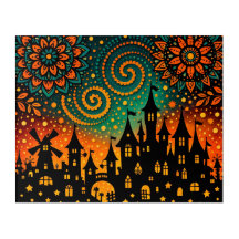 Mystical Night Castle Silhouette