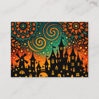 Mystical Night Castle Silhouette Business Card